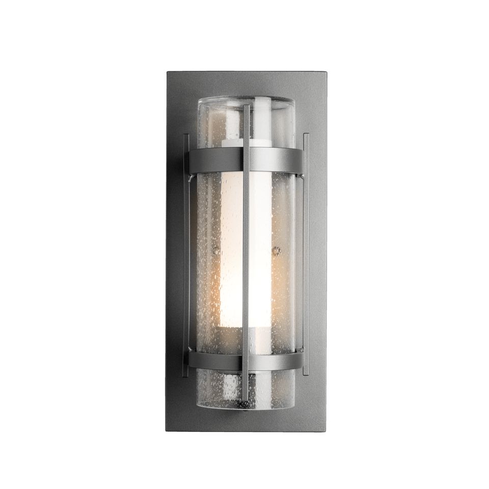 Hubbardton Forge Torch Outdoor Sconce 60W UL Wet Rated Wall Light with Opal/Seeded Glass Shade