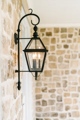 Townsend 39.5" Large Outdoor Wall Sconce by Troy Lighting, Textured Black Finish, Dimmable, 3-Light Fixture