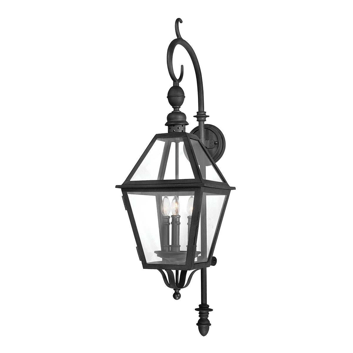 Townsend 39.5" Large Outdoor Wall Sconce by Troy Lighting, Textured Black Finish, Dimmable, 3-Light Fixture