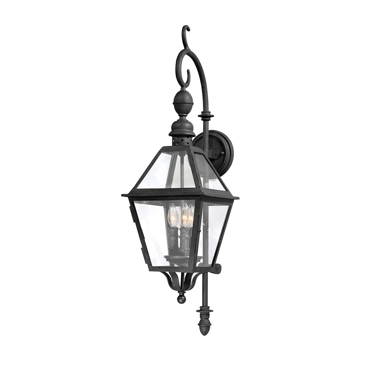 Townsend Medium Outdoor Wall Sconce, 33" Tall, Textured Black Finish, Weather-Resistant, E12 Bulbs