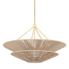 Tropea 2-Tier Chandelier by Corbett Lighting - 40" Wide, Gold Leaf Finish, Dimmable Eight Bulb Design