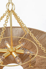 Tropea Pendant Light 30" W by Corbett Lighting - Dimmable, Abaca Rope, Vintage Elegance