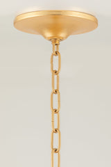 Tropicale Pendant Light by Corbett Lighting - 8 Bulb Capacity, Adjustable Height, Gold Leaf Design