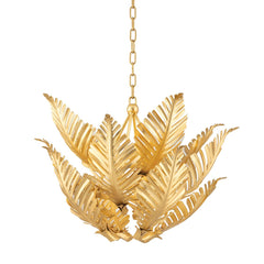 Tropicale Pendant Light by Corbett Lighting - 8 Bulb Capacity, Adjustable Height, Gold Leaf Design
