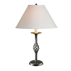Hubbardton Forge 265001 Twist Basket Table Lamp With Natural Linen Shade, Dimmable, 25.5" Height
