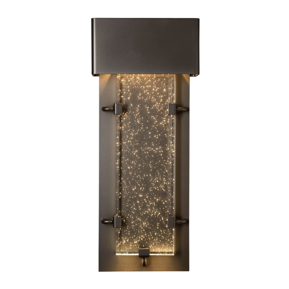 Hubbardton Forge Ursa 11W Small LED Outdoor Sconce with Seeded Glass, Dimmable & UL Wet Rated