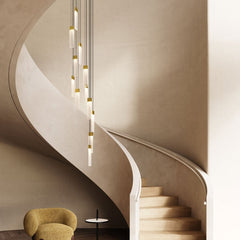 SONNEMAN V Panels 3-Light Pendant, Energy-Efficient LED, Adjustable Height, Elegant Brass & Chrome Finishes