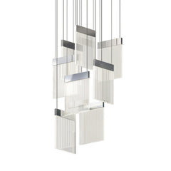 SONNEMAN V Panels 8-Light Pendant with Dimmable Feature and High Luminosity in Modern Design