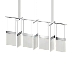 SONNEMAN V Panels Bar Pendant Light, 56" Adjustable LED Fixture, Dimmable with Brass or Chrome Finish