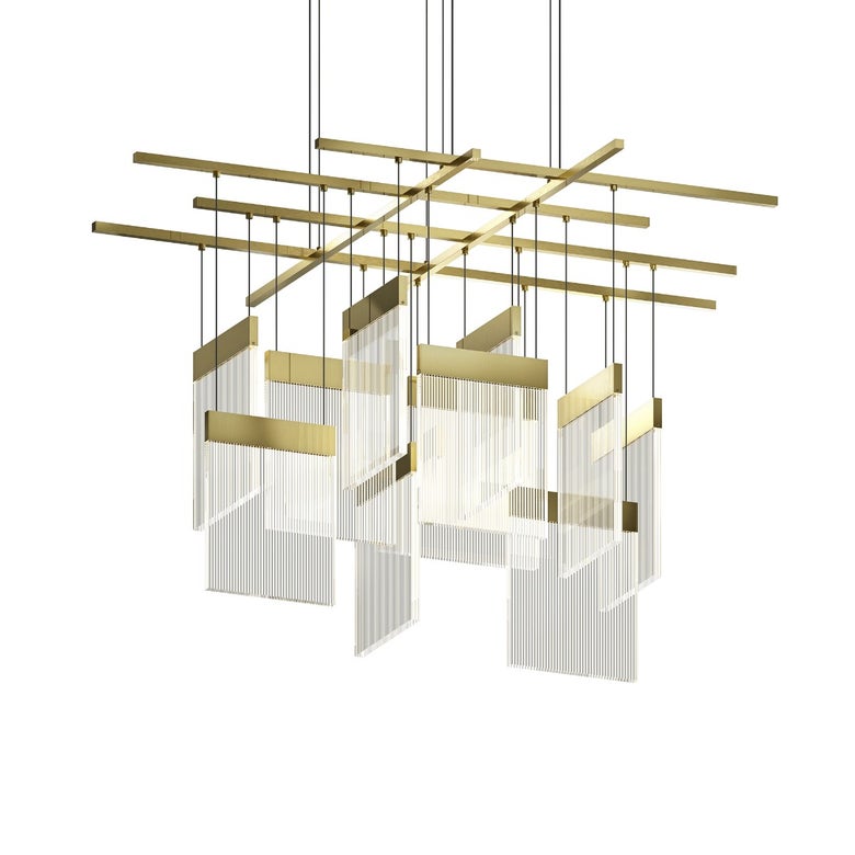 V Panels Chandelier by SONNEMAN - Modern 15,000 Lumens LED Lighting with Dimmable Functionality