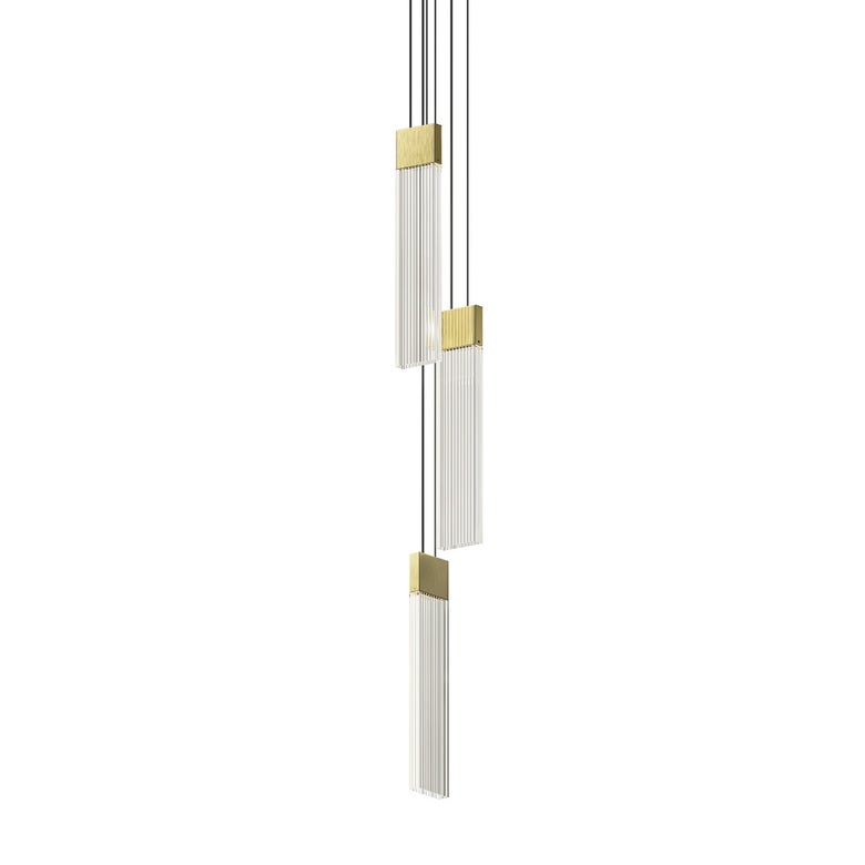 V Panels Thin 3-Light Pendant by SONNEMAN - Dimmable, Energy-Efficient LED, Modern Elegance