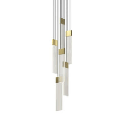 V Panels Thin 6-Light Pendant by SONNEMAN, Dimmable LED, Adjustable Height, Eco-Friendly Design, 2800 Lumens