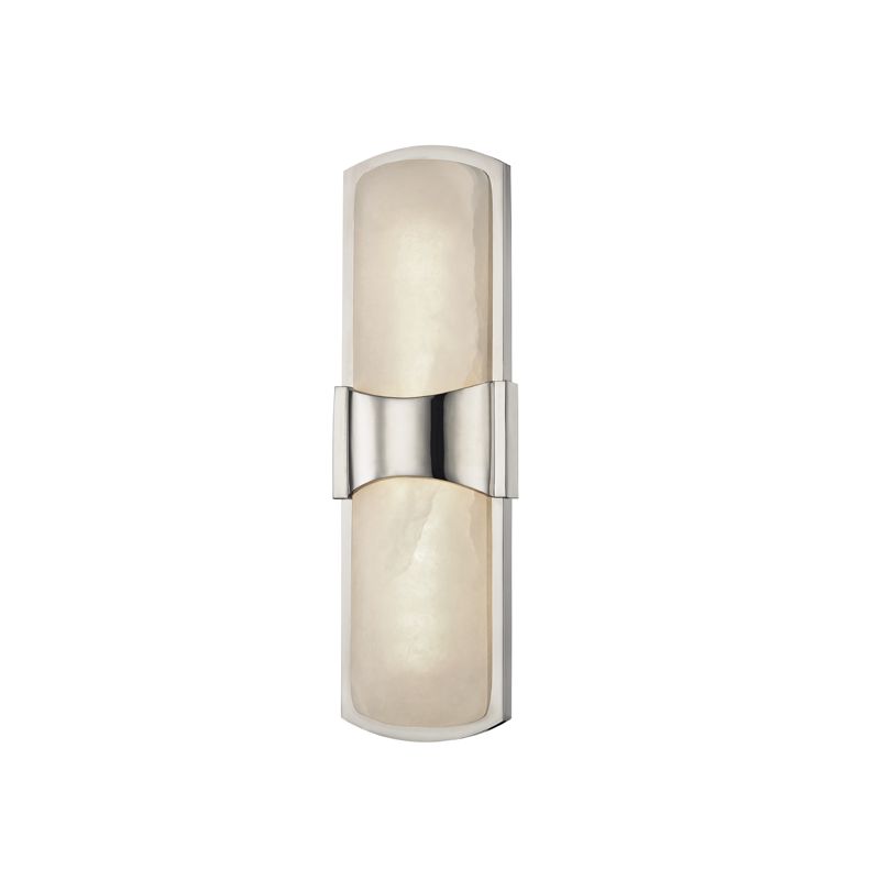 Hudson Valley Lighting Valencia Sconce 15" Alabaster Shade Dimmable 9W LED Aged Brass Polished Nickel