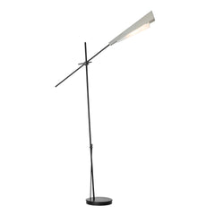 Hubbardton Forge Vertex Floor Lamp, Dimmable White Art Glass Shade, Elegant Origami-Inspired Design