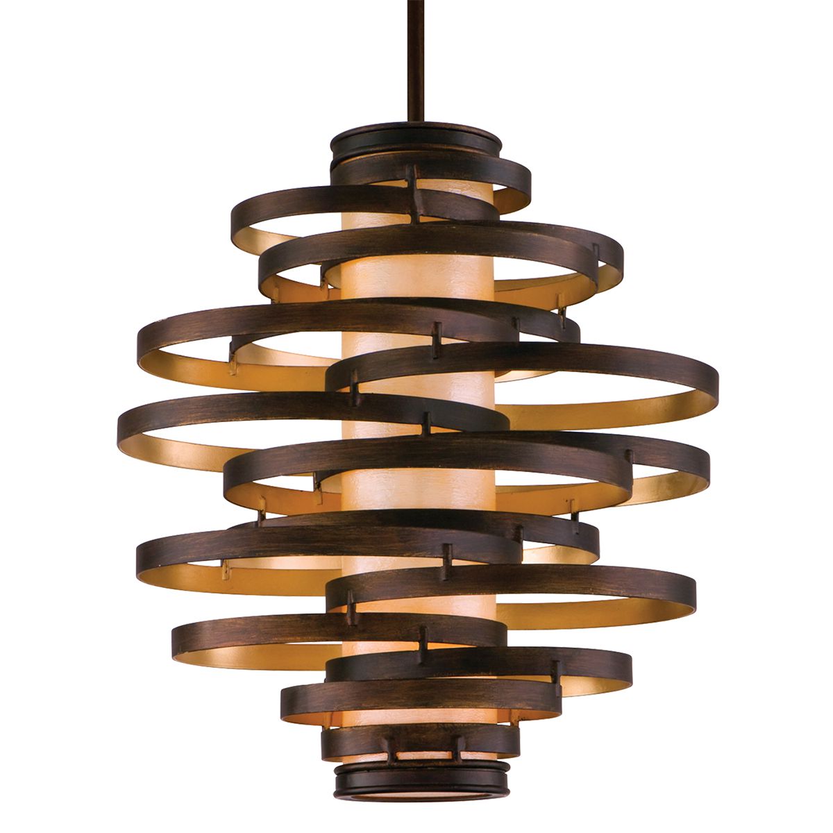 Corbett Lighting Vertigo Chandelier 113-43, 23.75” Height, Dimmable, Bronze & Gold Finish