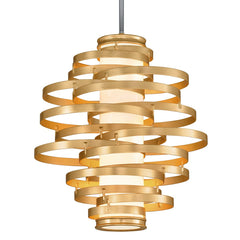 Vertigo LED Large 23.75" Chandelier by Corbett Lighting, Gold Leaf Finish, Dimmable, Energy Efficient