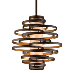 Vertigo Large Gold Leaf Pendant Light by Corbett Lighting – Twisted Metal Frame, Dimmable LED, 18.5” Height