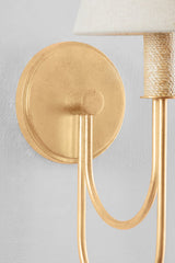 Warrensburg Wall Sconce 16.25"H by Hudson Valley Lighting, Vintage Gold Leaf Finish, Dimmable, E12 Base