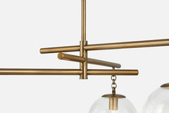 Wade Chandelier by Troy Lighting with 3 Oversized Sfumato Glass Orbs and Patina Brass Finish, 20.75"H x 44.25"W
