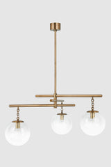 Wade Chandelier by Troy Lighting with 3 Oversized Sfumato Glass Orbs and Patina Brass Finish, 20.75"H x 44.25"W