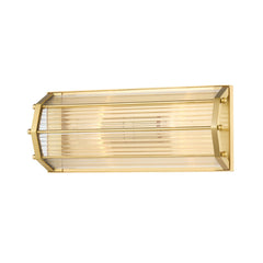 Wembley 2-Light Sconce By Hudson Valley Lighting In Aged Brass With Clear Glass Shade
