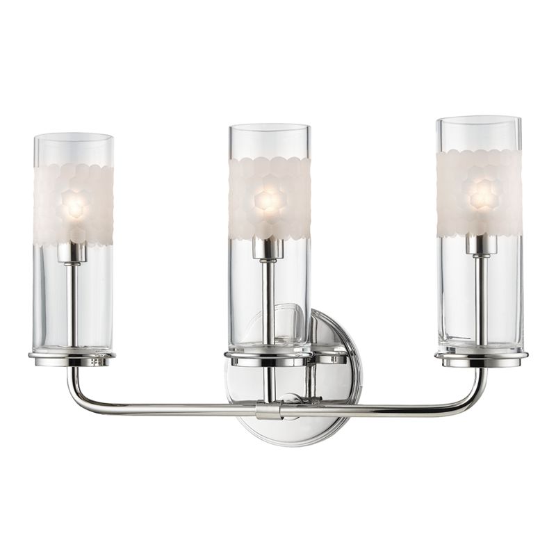 Wentworth 3-Light Vanity Light by Hudson Valley Lighting, Modern Mid-Century Design, Dimmable, 2 Finishes