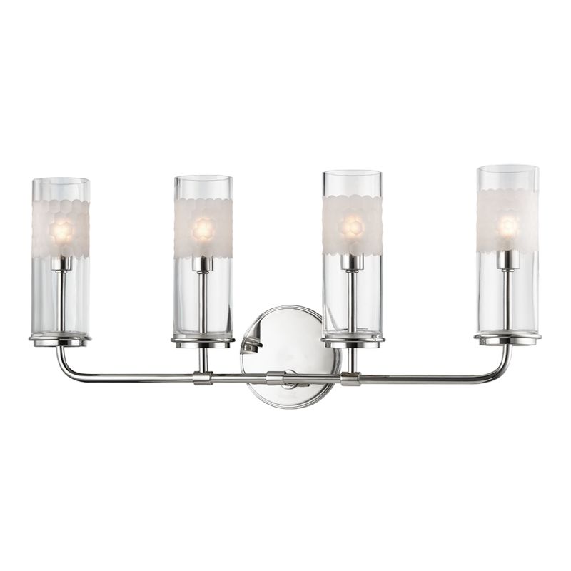 Wentworth 4-Light Dimmable Vanity Light Fixture by Hudson Valley Lighting in Polished Nickel