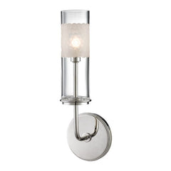 Wentworth Bath Sconce by Hudson Valley Lighting with Mouth-Blown Glass, 2 Bulb, UL Damp Rated, Aged Brass/Polished Nickel