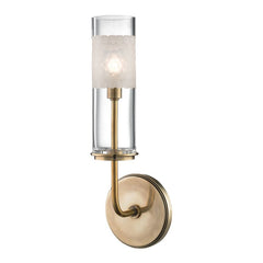 Wentworth Bath Sconce by Hudson Valley Lighting with Mouth-Blown Glass, 2 Bulb, UL Damp Rated, Aged Brass/Polished Nickel