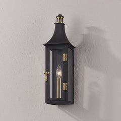 Wes Wall Sconce by Troy Lighting, 18.75" Height, Patina Brass & Textured Black, ETL Wet Rated