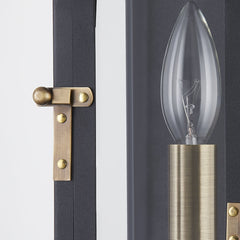 Wes Wall Sconce by Troy Lighting, 18.75" Height, Patina Brass & Textured Black, ETL Wet Rated