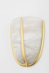 Wheatley Sconce 9.25" Height Aged Brass Wall Light with Alabaster Shade, Dimmable & UL Damp Rated