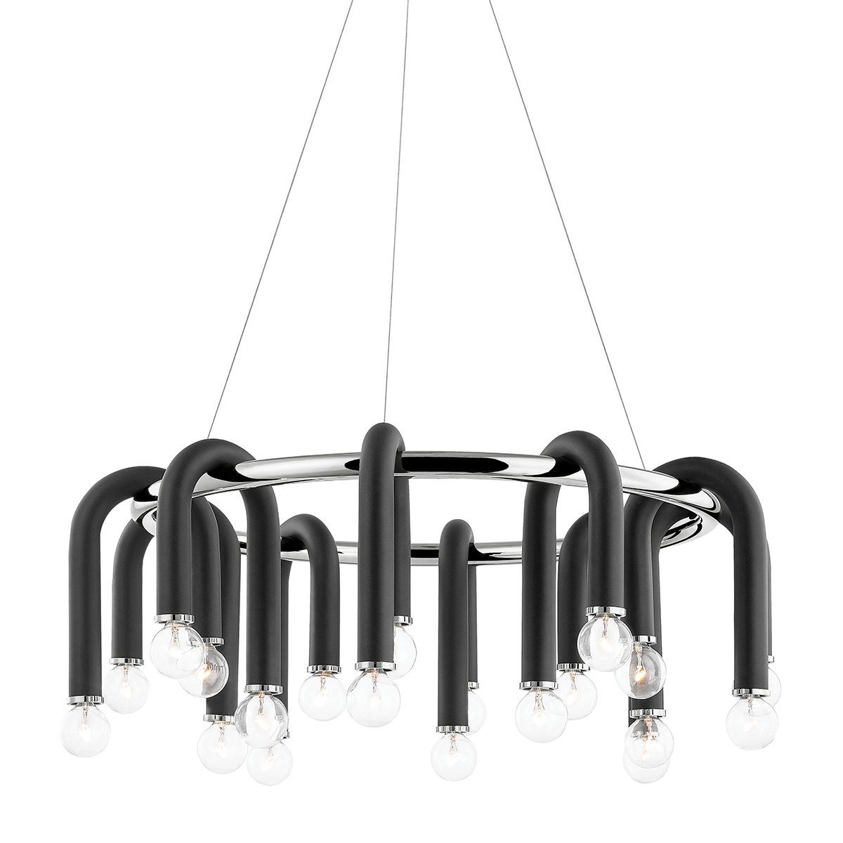 Mitzi 20-Light Whit Chandelier With Dimmable Feature And Adjustable Height In Aged Brass/Black