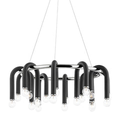Mitzi 20-Light Whit Chandelier With Dimmable Feature And Adjustable Height In Aged Brass/Black