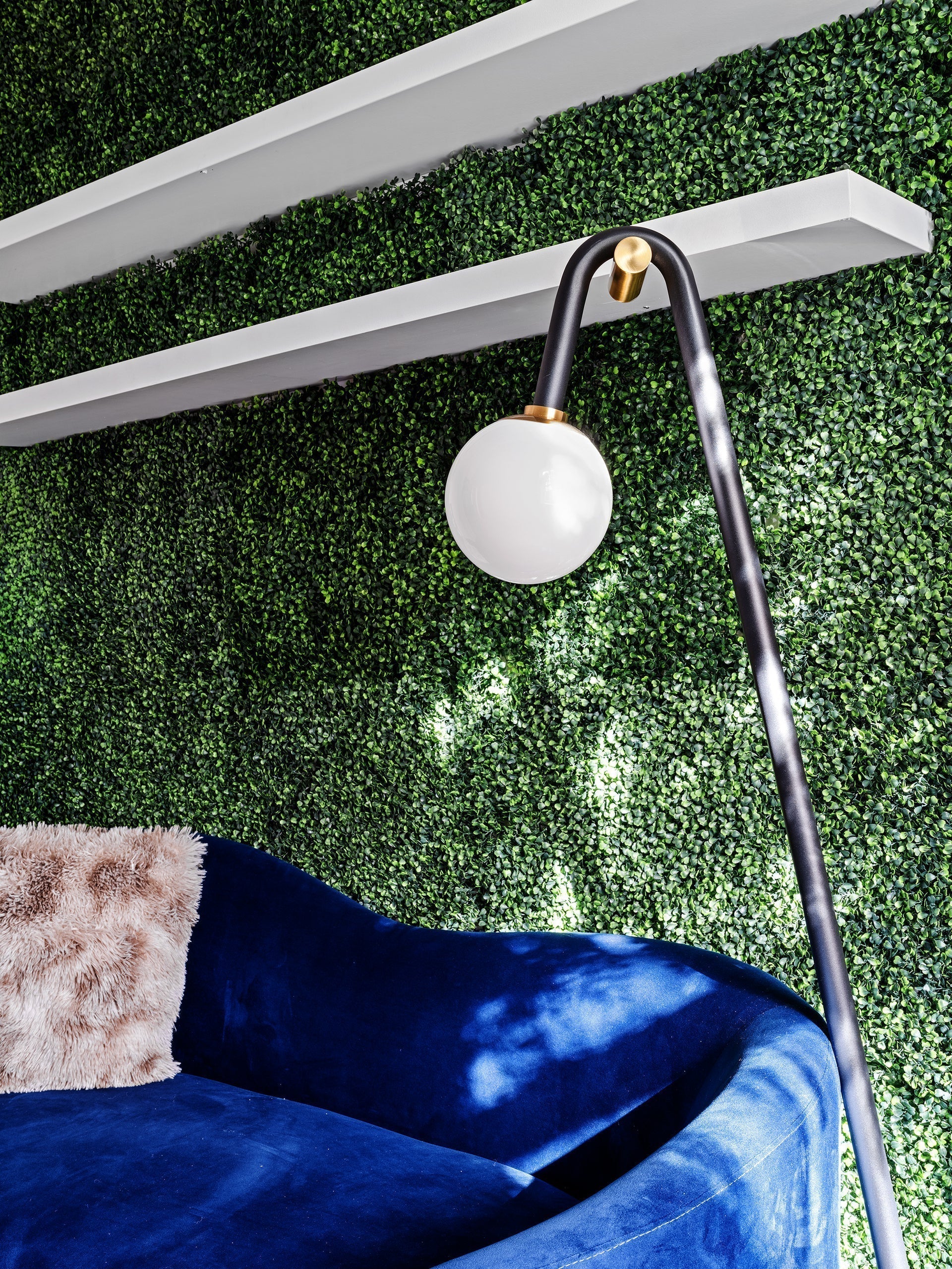 Mitzi Whit Floor Lamp 60.75” Tall With Dimmable Opal Glass Shade And Aged Brass Accent