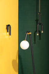 Mitzi Whit Sconce: Elegant Black Metal Wall Light with Aged Brass Finish and Dimmable Feature, 2 Bulbs