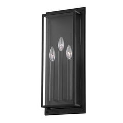 Winslow 21.5" Large Outdoor Wall Sconce by Troy Lighting in Textured Black with Clear Glass Shade