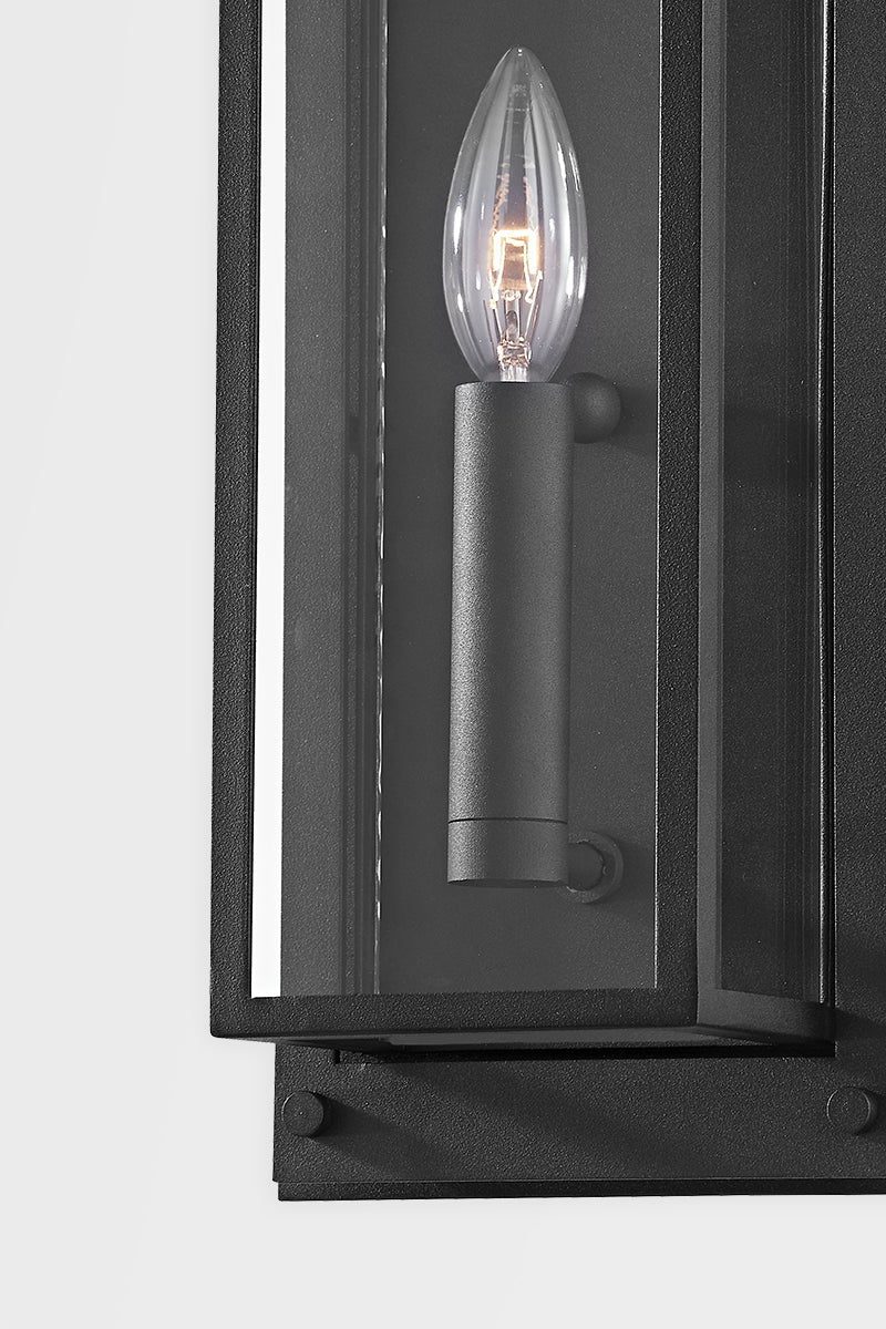 Winslow 13.5" Outdoor Wall Sconce by Troy Lighting in Textured Black with Dueling Backplates