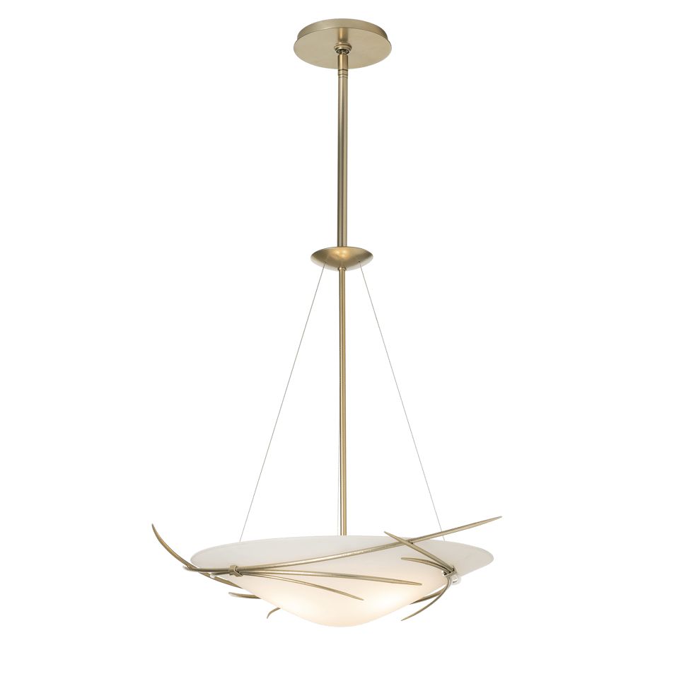 Wisp Pendant Light by Hubbardton Forge, Dimmable, Multiple Finish Options, Customizable Height, 3 Bulb Design