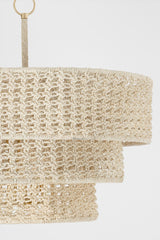 Yorkhill Large Pendant Light 29.5" Height, Vintage Gold Leaf Finish, Dimmable, UL Damp Rated
