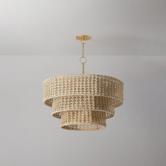 Yorkhill Large Pendant Light 29.5" Height, Vintage Gold Leaf Finish, Dimmable, UL Damp Rated