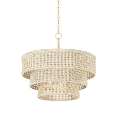 Yorkhill Large Pendant Light 29.5" Height, Vintage Gold Leaf Finish, Dimmable, UL Damp Rated