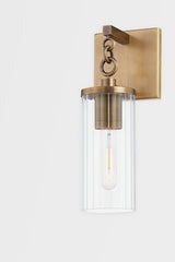 Yucca Wall Sconce by Troy Lighting, Patina Brass Frame, Dimmable, UL Wet Rated, 12.75" High