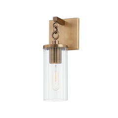 Yucca Wall Sconce by Troy Lighting, Patina Brass Frame, Dimmable, UL Wet Rated, 12.75" High