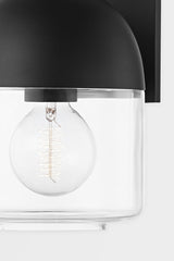 Troy Lighting Zephyr Outdoor Wall Sconce 60W Dimmable Clear Seeded Glass Black Frame 11.25"H x 7"W
