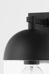 Troy Lighting Zephyr Outdoor Wall Sconce 60W Dimmable Clear Seeded Glass Black Frame 11.25"H x 7"W