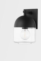 Troy Lighting Zephyr Outdoor Wall Sconce 60W Dimmable Clear Seeded Glass Black Frame 11.25"H x 7"W