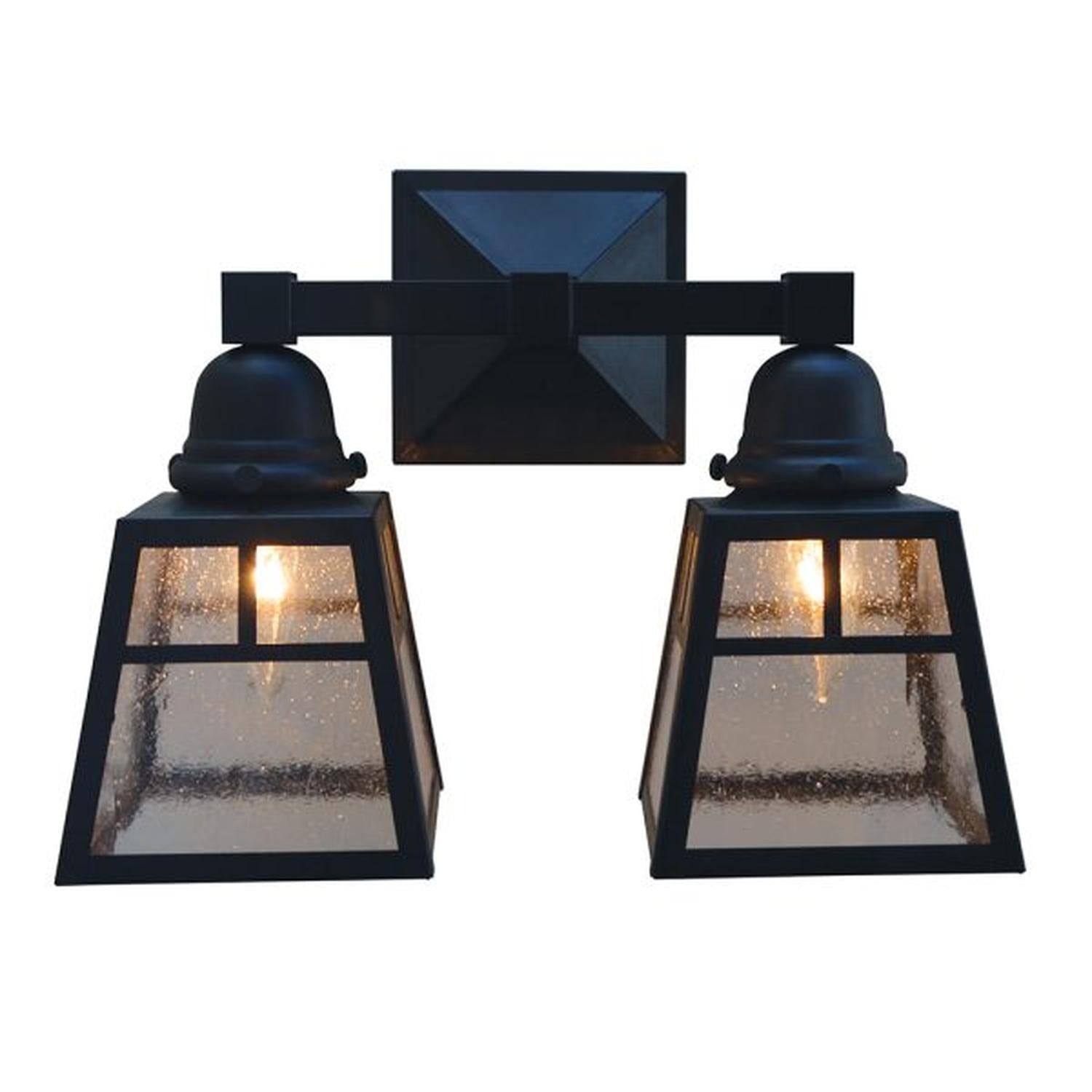 A-Line Shade 2 Light Sconce With T-Bar Overlay - AS-2TCS-BZ - Bronze by Arroyo Craftsman