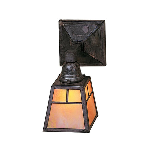 A-Line Shade One Light Sconce With T-Bar Overlay - AS-1TGW-MB - Mission Brown by Arroyo Craftsman