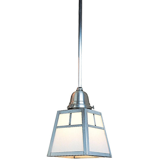 A-Line Shade One Light Stem Mount Pendant With T-Bar Overlay - ASH-1TWO-P - Pewter by Arroyo Craftsman